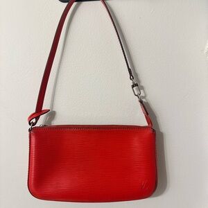 Louis Vuitton Red Epi Pochette Shoulder Bag